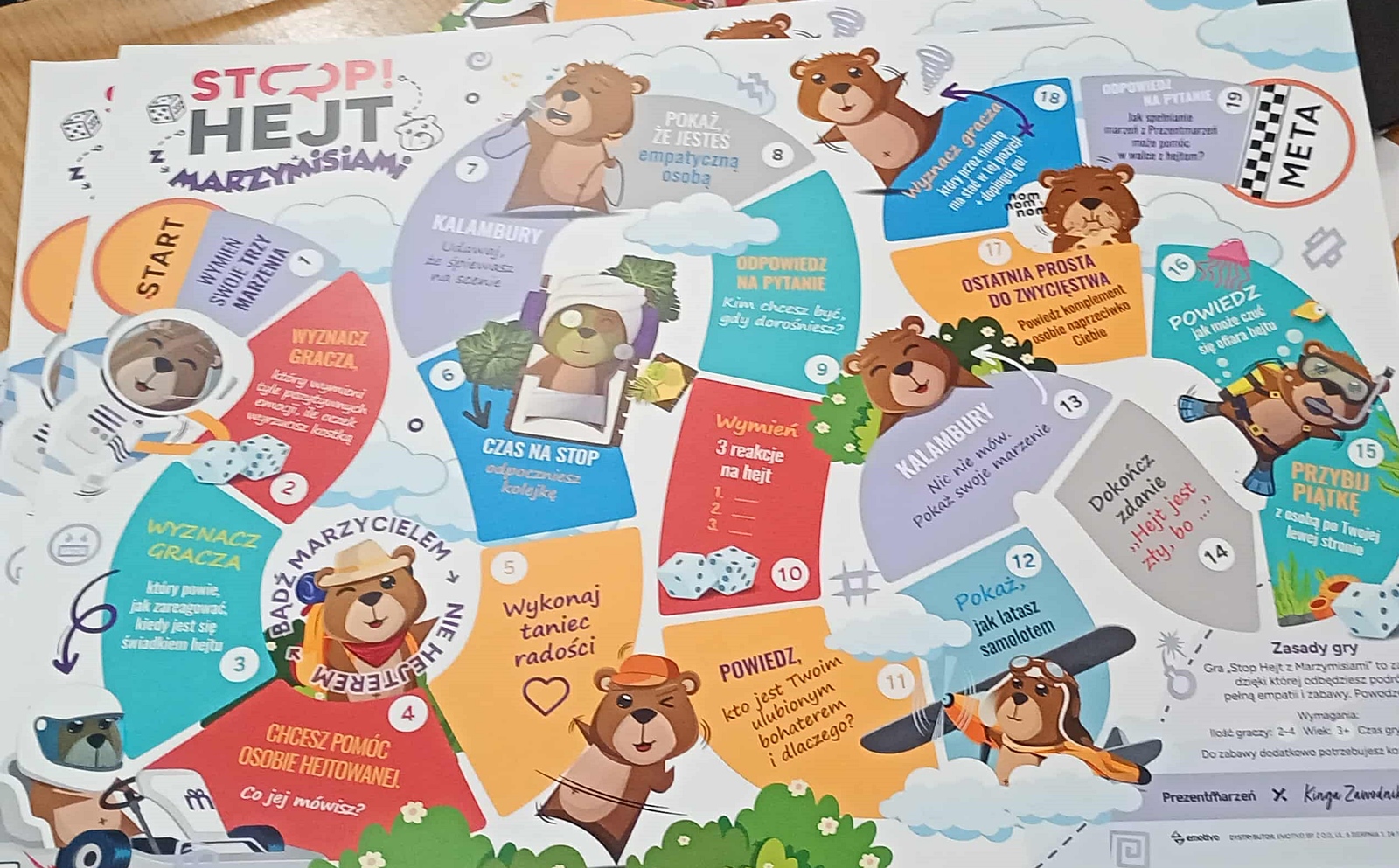 Gra planszowa "Stop Hejt z Marzymisiami".